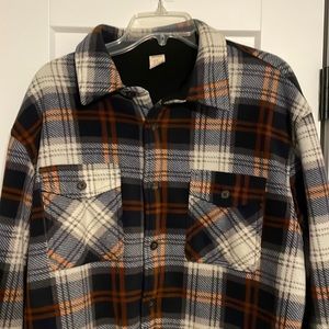 Zenthace Men’s XL Sherpa Lined Fleece Plaid Flannel Shirt Jacket
